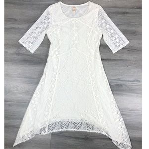 Sundance dress floral lace asymmetrical butterfly